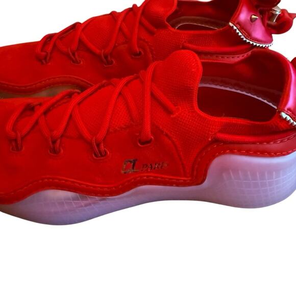 Christian Louboutin Arpoador Red Suede Drawstring Sock Sneakers Men’s EU 43US 10 - Picture 10 of 14